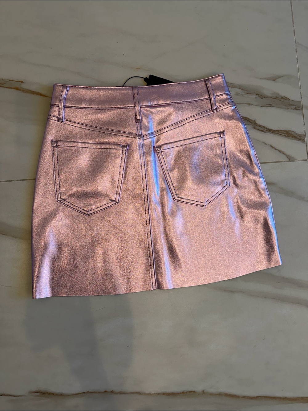 Express Metallic Pink Mini Skirt - Picture 2 of 2